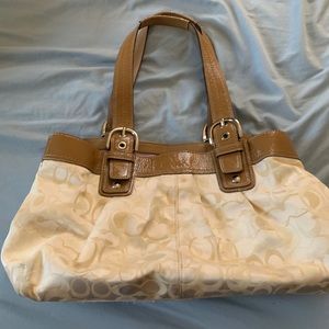 Coach signature pleated XLarge optic tote bag